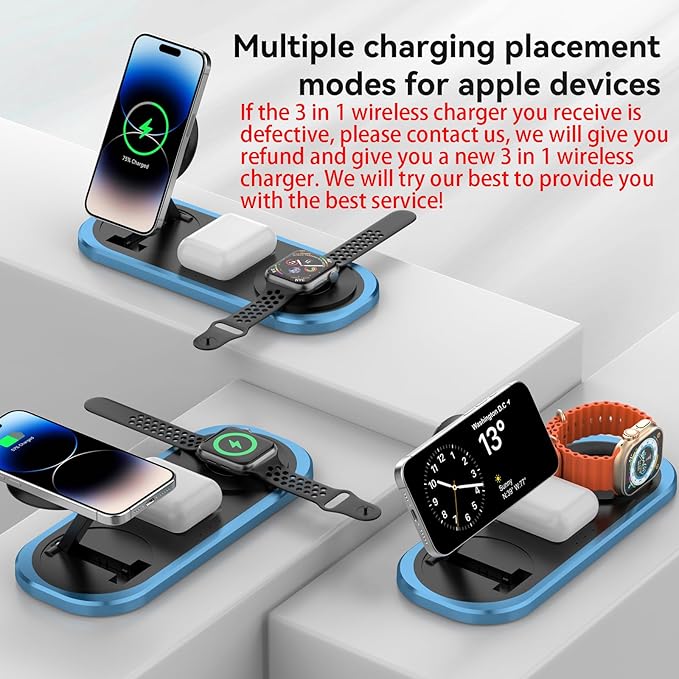 3 in 1 Fast Wireless Charger Stand