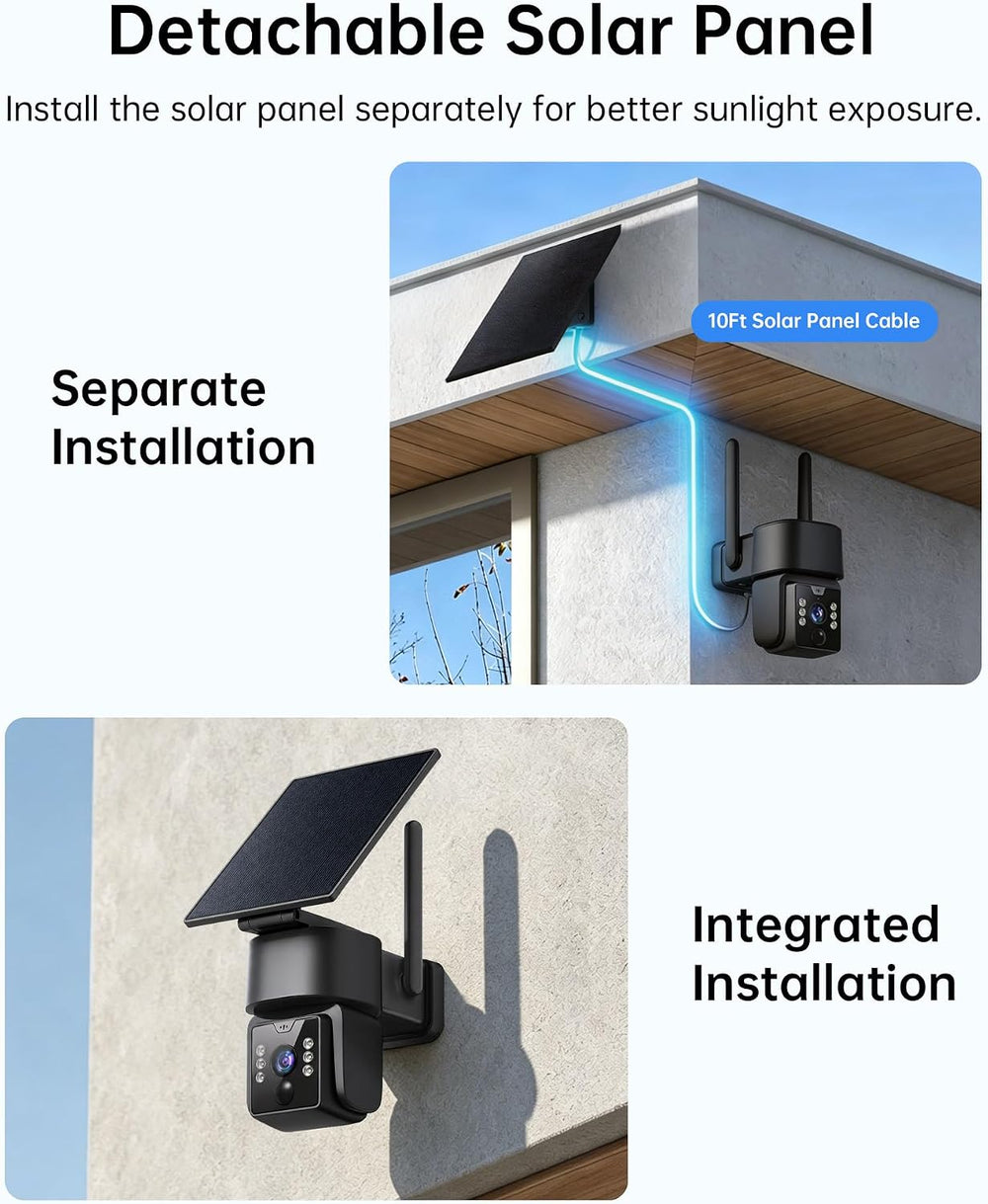 2K Solar Security Camera, 5G&2.4G Wi-Fi Outdoor Camera Wireless