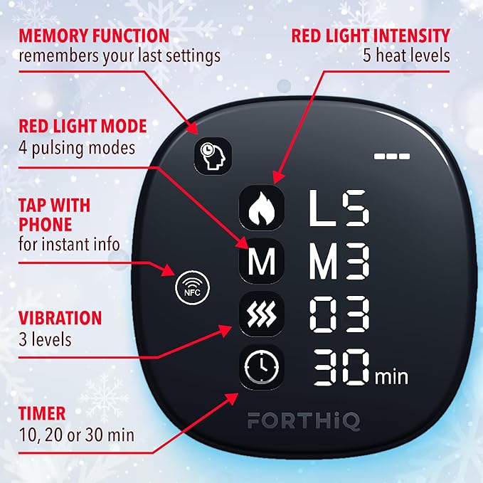FORTHiQ RED+ Knee Brace with Heat and Red Light Therapy, Knee Massager with 5...
