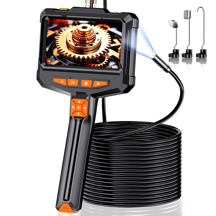 1920P HD Endoscope Camera with Light, 4.3" IPS Handheld Borescope