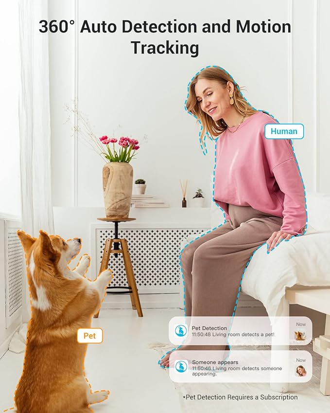 blurams Security Camera 2K, Baby Monitor Dog Camera 360-degree (2Pack)