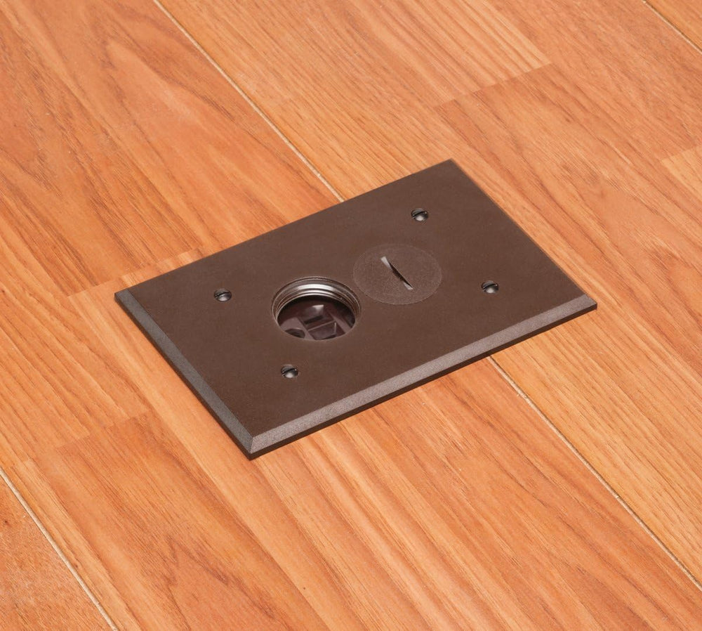 Arlington FLBR101BR Electrical Box Floor Kit with Outlet and Oversized Plasti...