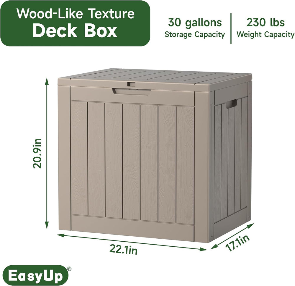 EasyUp 30 Gal Outdoor Storage Box Waterproof UV Resistant Deck Box