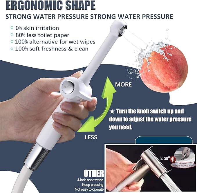 SonTiy Handheld Bidet Sprayer for Toilet, Adjustable Water Pressure Toilet Jet