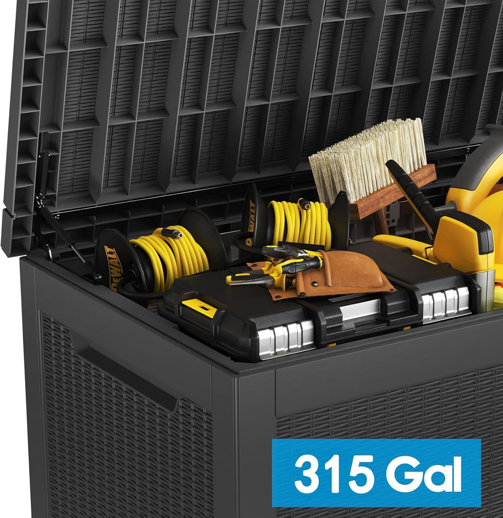ROJIK Outdoor Storage Housing Deck Box - Waterproof Patio Furniture, Garden T...