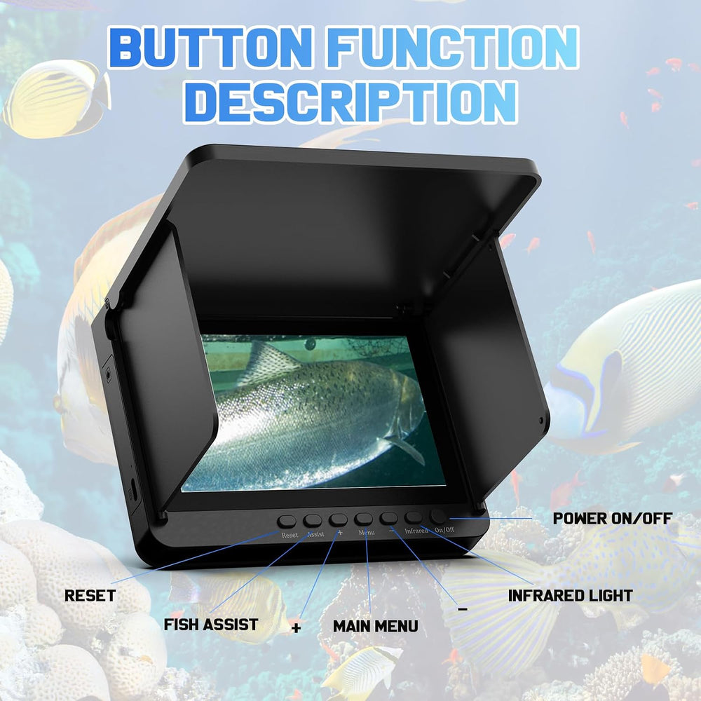 Underwater Fishing Camera, 5-Inch IPS 1080 HD 100FT for Ice Fishing