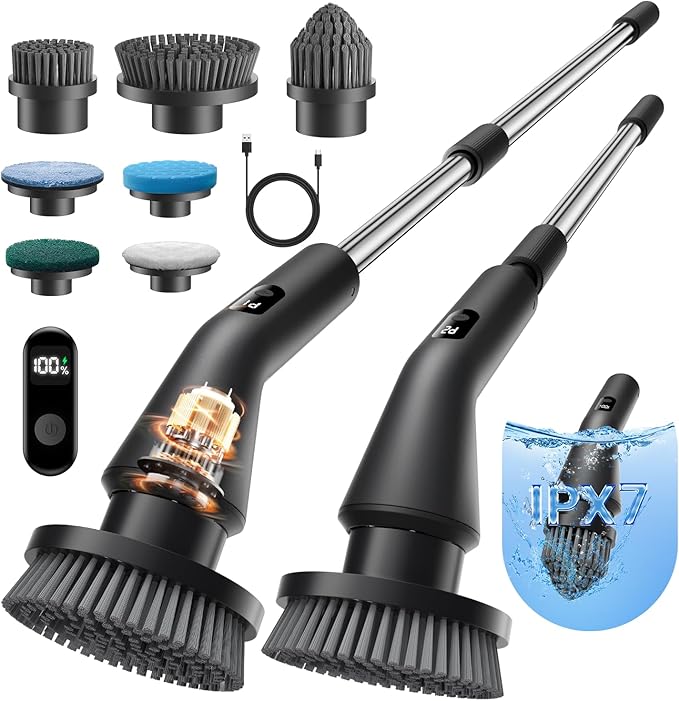 Leebein Electric Spin Scrubber, 2025 New Cordless Cleaning Brush Bathroom