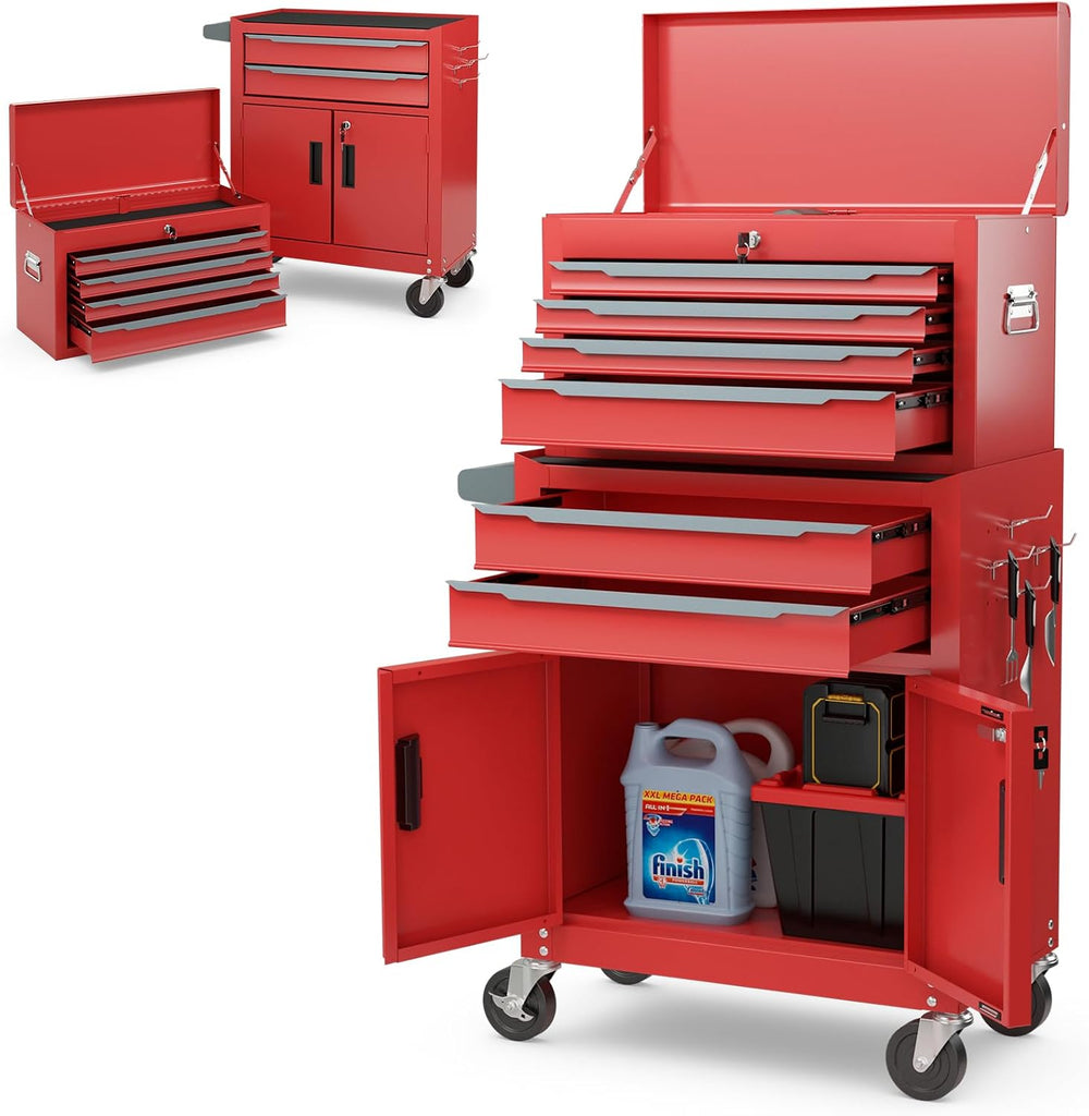 ERGOMASTER Large Rolling Tool-Chest with 6 Drawers Heavy Duty Tool-Cabinet on...