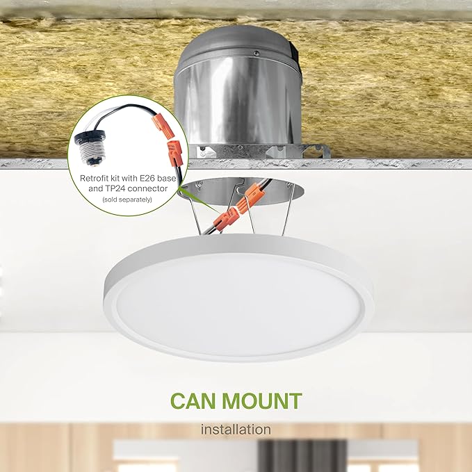 ASD LED 9" Round Flush Mount Ceiling Light Fixture, Low Profile Surface ...