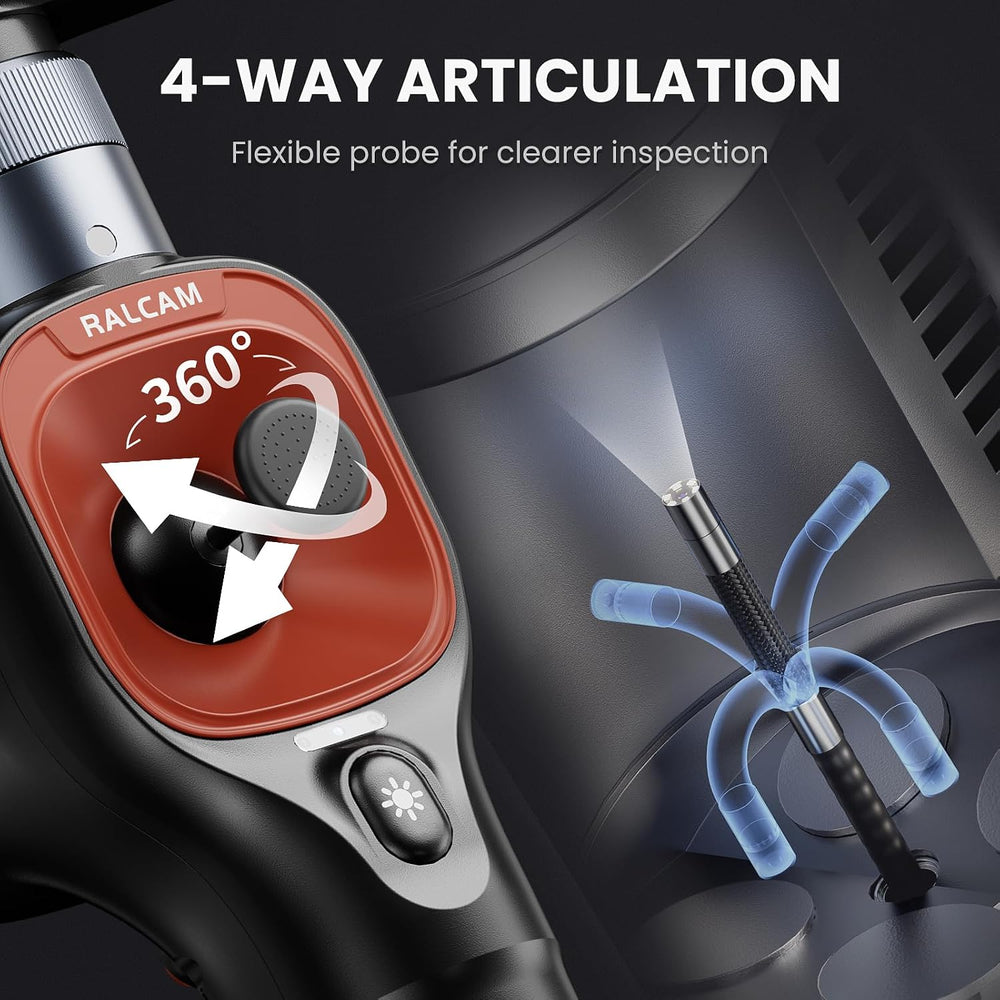 Ralcam 360° Articulating Borescope, 6.2mm/0.24in Slim Probe