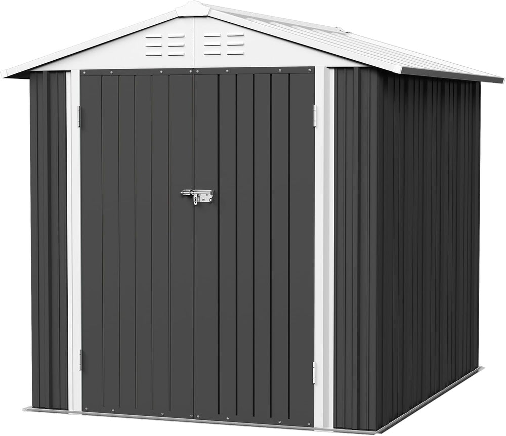 Flamaker 6x8 FT Storage Shed Waterproof Metal Garden Shed with Lockable Door ...