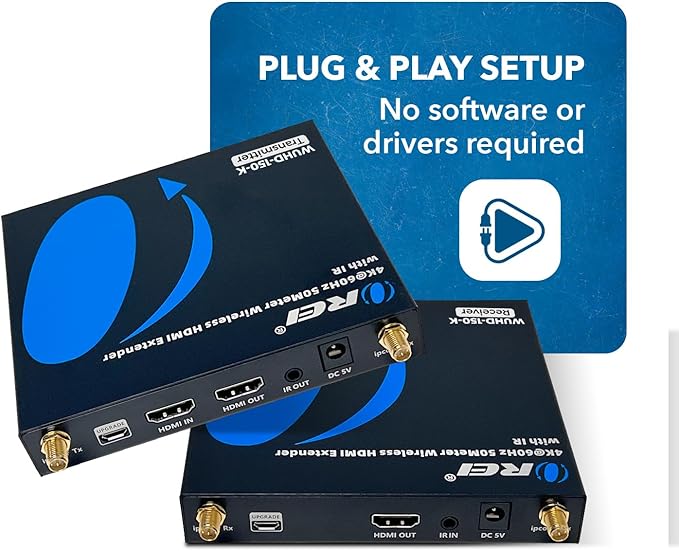OREI Wireless HDMI Extender Transmitter & Receiver Dongle UtraHD 5.1-5.2 ...