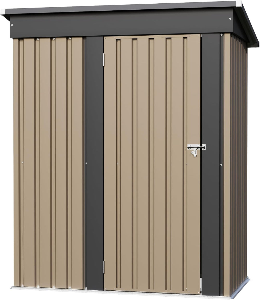 Furniwell 5x3 FT Outdoor Storage Shed, Metal Garden Sheds Outdoor Storage Hou...