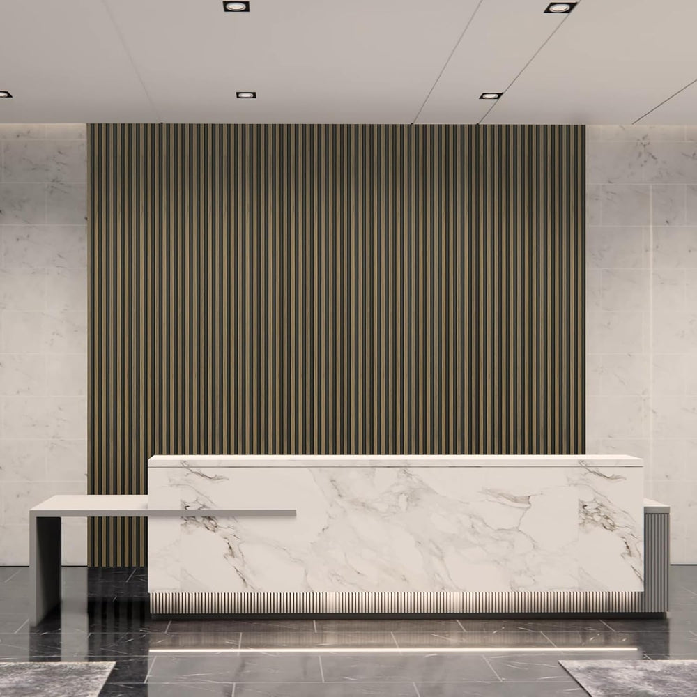 Art3d 96 x 6 Inch 3D Fluted Wood Textured Slat Wall Panel, 8-Pack, Ebony