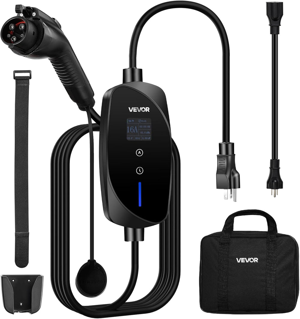 VEVOR Level 1&2 EV Charger, 16 Amp Adjustable Current, Electric Vehicle