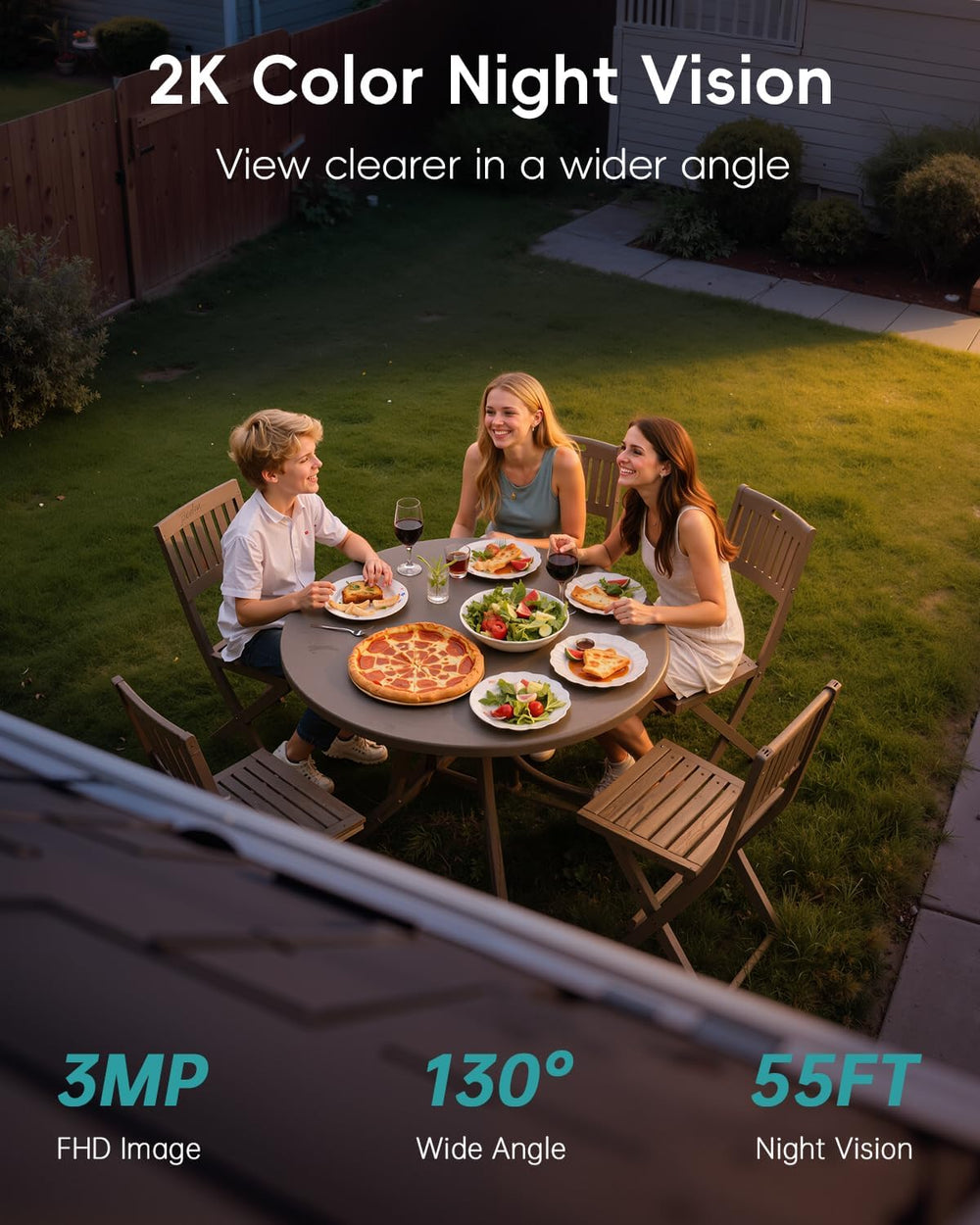 ZUMIMALL 2K Solar Security Cameras Wireless Outdoor - 2 Packs