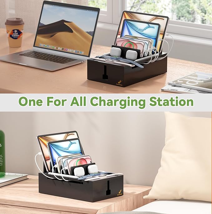 Pezin & Hulin Bamboo Charging Station, Electronic Devices Organizer