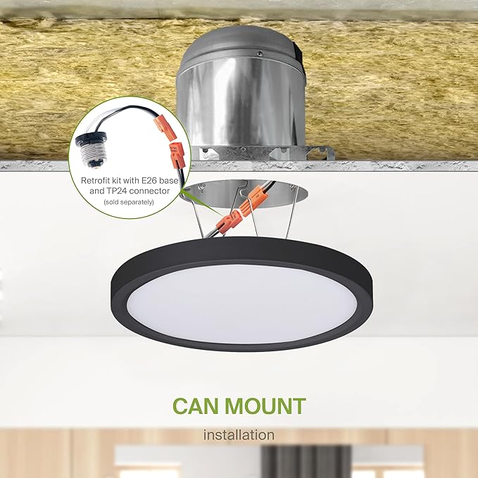ASD LED 7" Round Flush Mount Ceiling Light Fixture, Low Profile Surface ...
