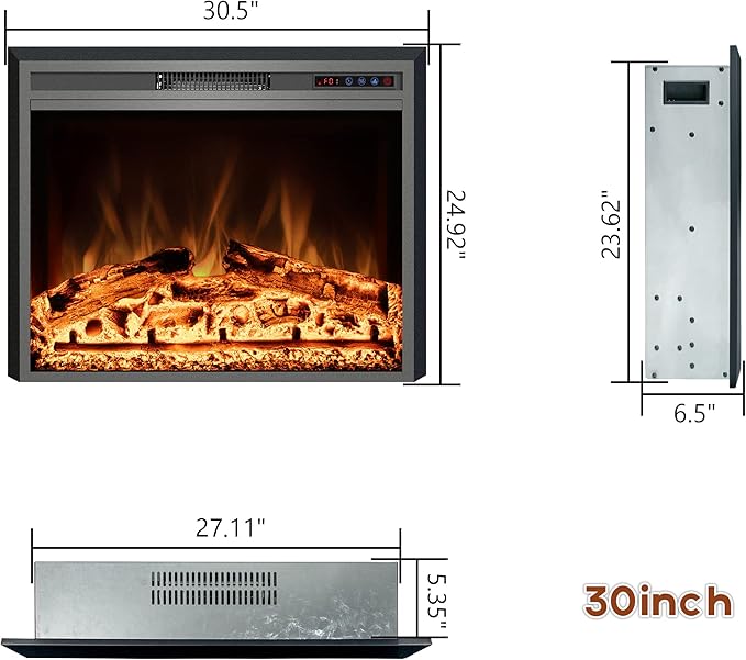 Electric Fireplace, Recessed Fireplace Heater
