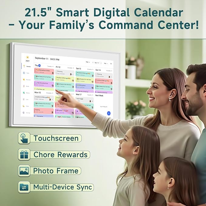 21.5 Inch Smart Digital Calendar – Electronic Chore Chart & Planner