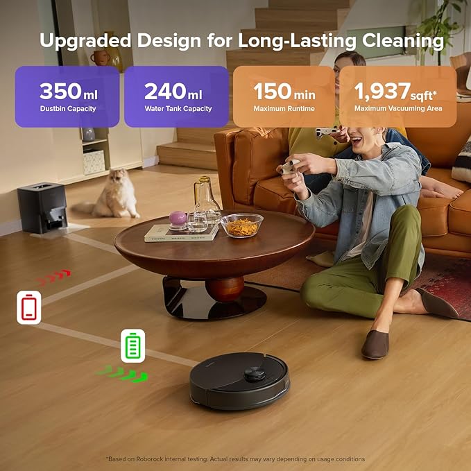 roborock Q10 S5+ Robot Vacuum and Mop, 000Pa Suction, Upgraded from Q8 max+