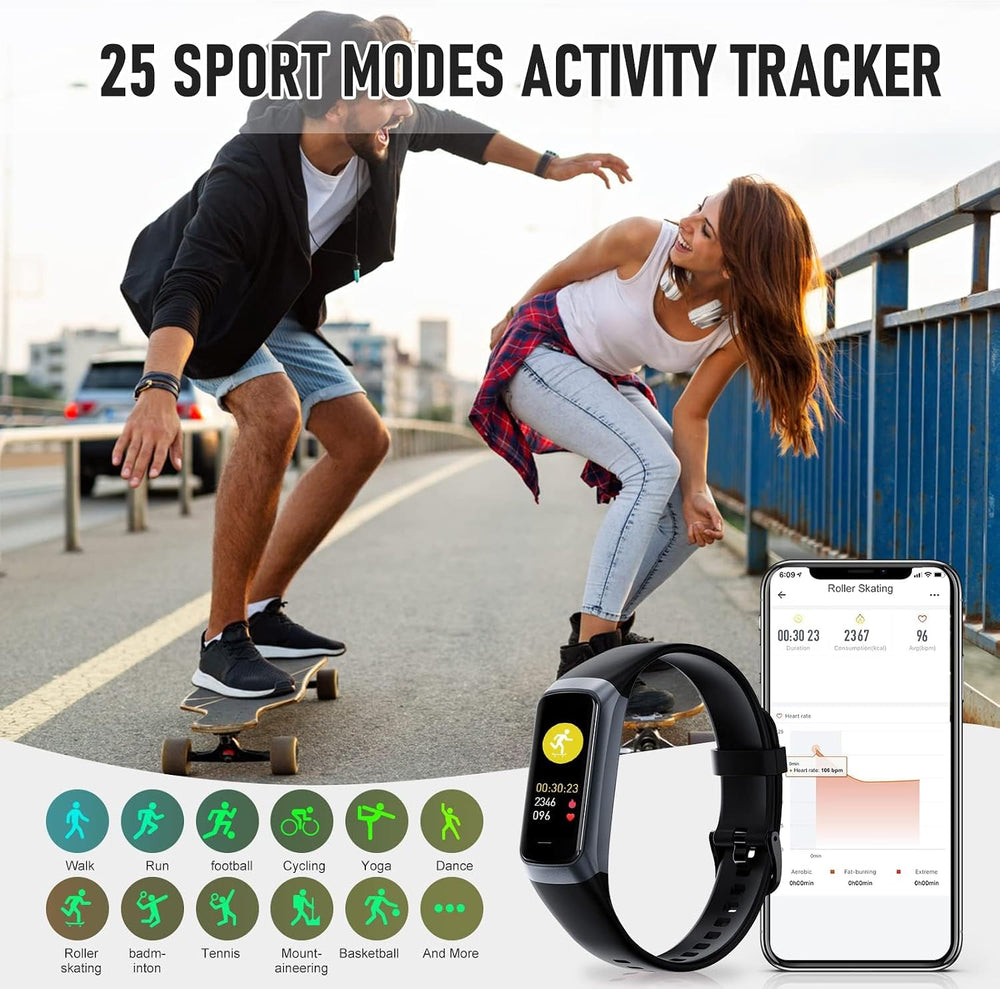 Fitness Tracker with 24/7 Heart Rate, Activity Trackers with Blood Pressure S...