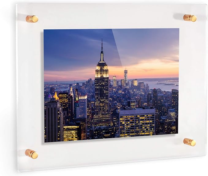 ArtToFrames 13x25 Inch Double Panel Floating Acrylic Picture Frame comes (3 P...