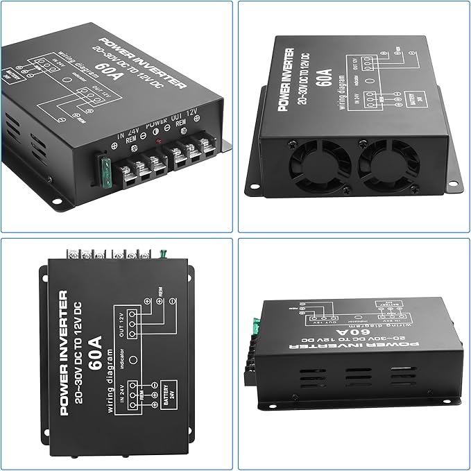 MEIRIYFA DC 24v to 12v 60A Power Converter Inverter, DC Step Down 24v to 12v