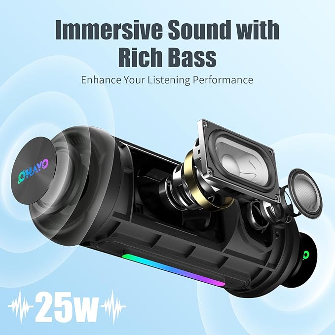 Bluetooth Speakers Wireless Loud Stereo Sound IPX7 Waterproof Outdoor Portable
