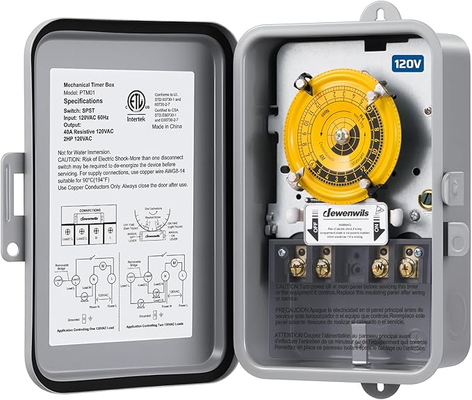 DEWENWILS 24-Hour Mechanical Timer Switch