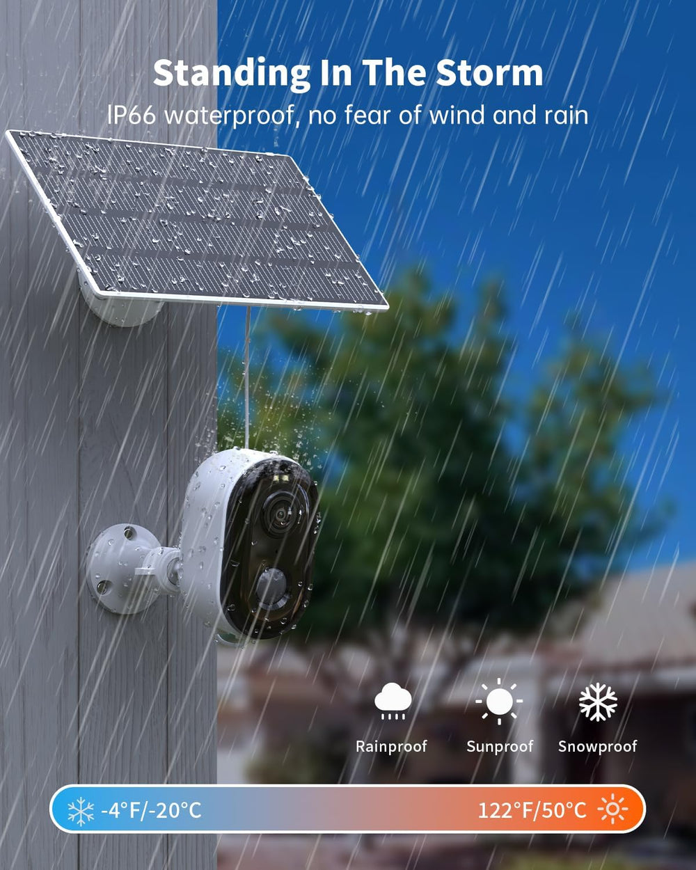Security Cameras Wireless Outdoor, Solar Battery Powered 2k Color Night Visio...