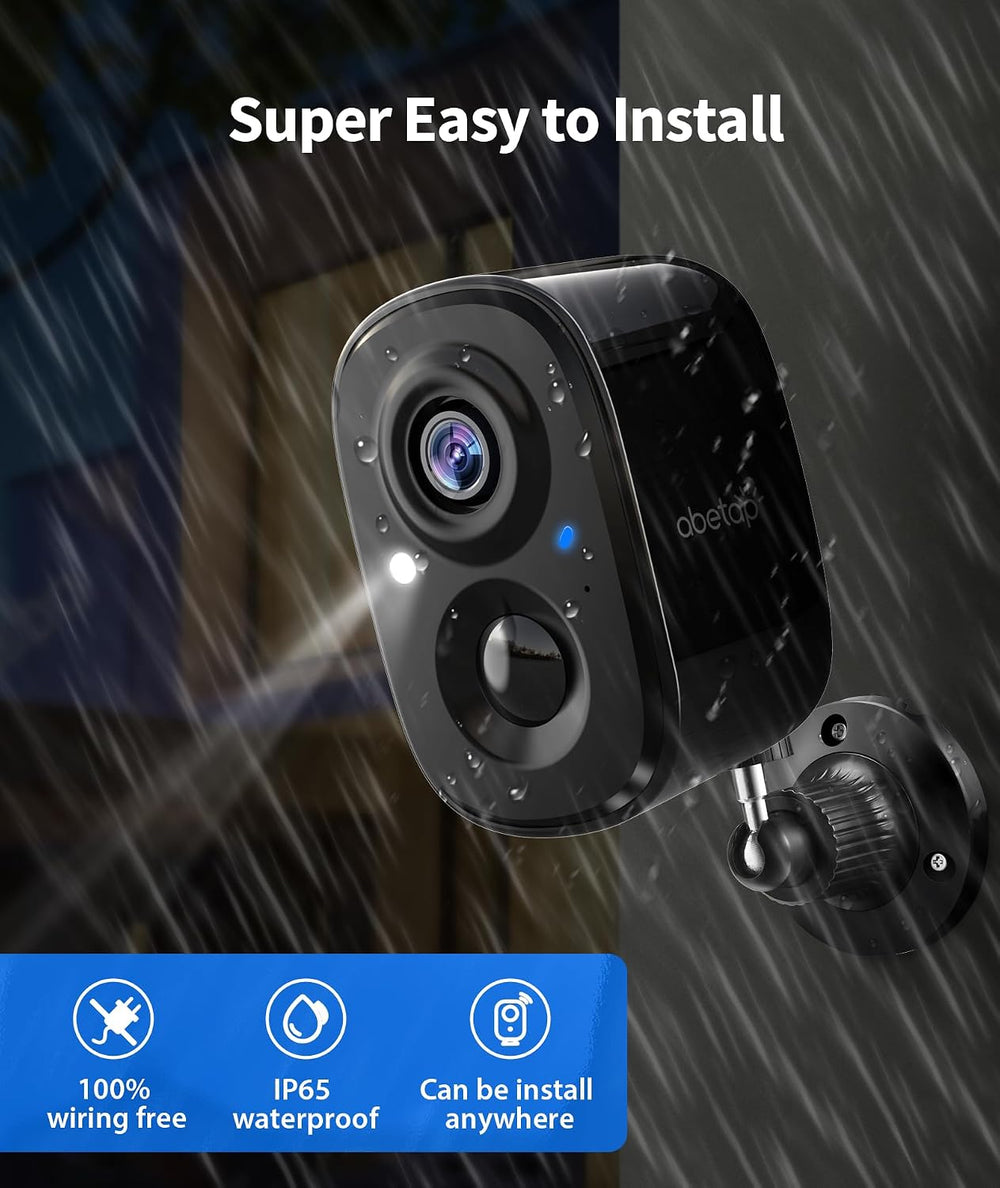 2K Wireless Security Cameras - Outdoor WiFi Security Cameras Color Night Visi...