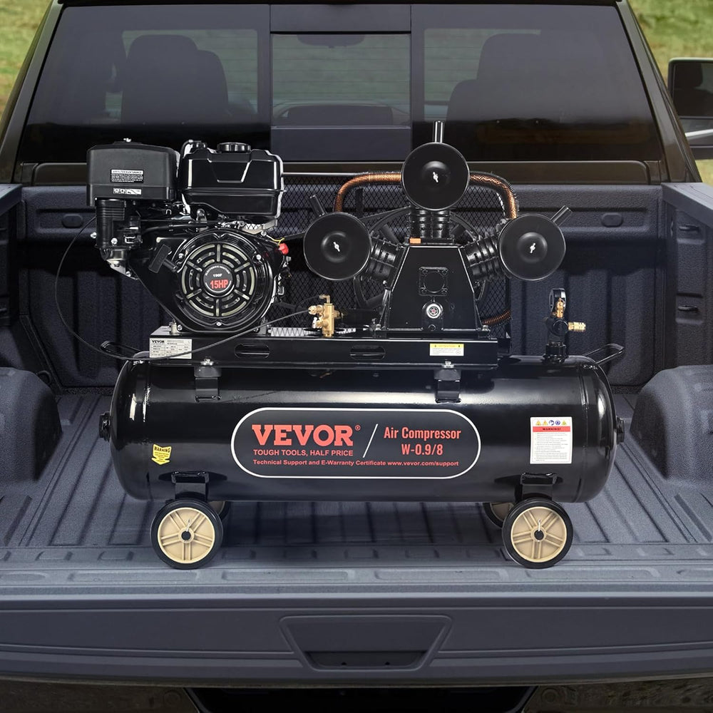 VEVOR 15HP Gas Powered Air Compressor, 30 Gallon Horizontal Air Compressor Ta...