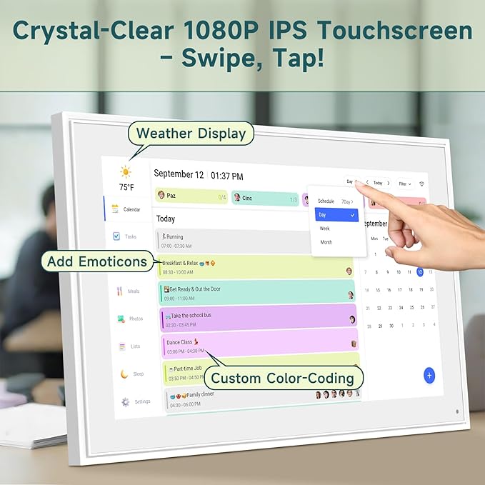 21.5 Inch Smart Digital Calendar – Electronic Chore Chart & Planner