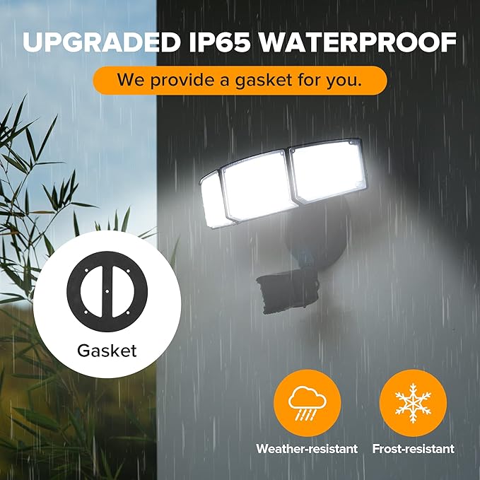 LUTEC 2 Pack 72W 7500LM LED Security Lights Motion Sensor Light Outdoor