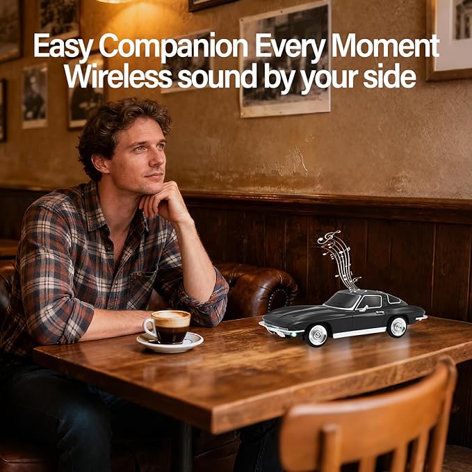 WSTER Retro American Style car Bluetooth Speaker, Portable Wireless Outdoor