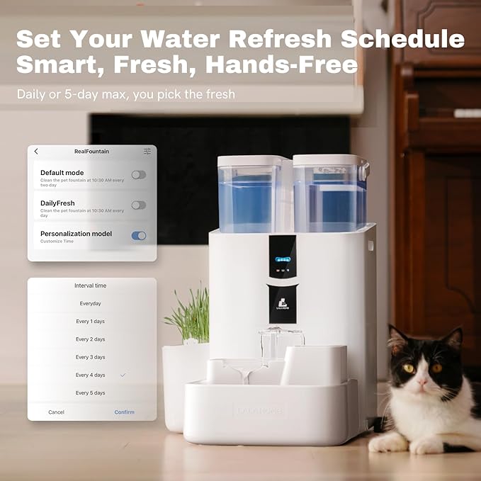 Automatic Cat Water Fountain 10L/338oz Self Filling and Cleaning, Pet Water