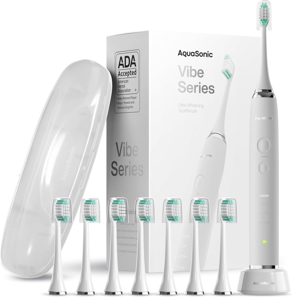 Aquasonic Vibe Series Ultra-Whitening Toothbrush – ADA Accepted Electric