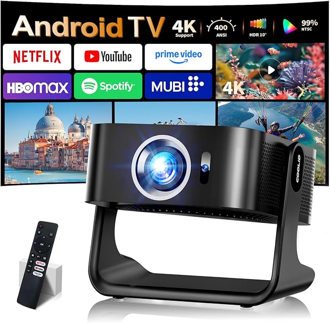 1080P HD Mini Projector Dual Band WiFi6 5G and BT 5.4 Auto Focus & Obstacle