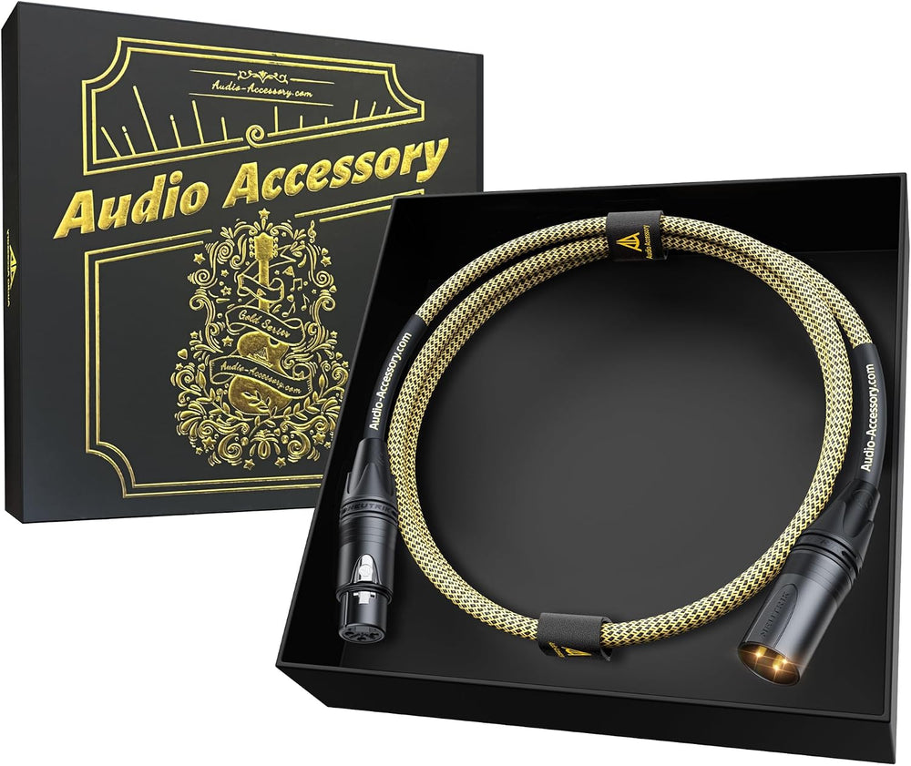 AA AUDIO ACCESSORY Gold Series Star Quad XLR Cables 3.3ft, Neutrik Connectors