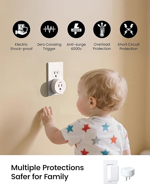Zoiinet Remote Control Outlet Plug Switch, Buckle Design & Removable Wire...