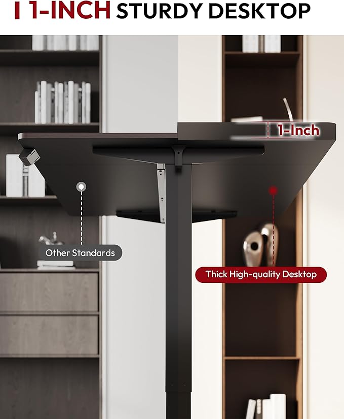 SANODESK Electric Standing Desk 48 x 30 Inches Whole-Piece Desktop Height