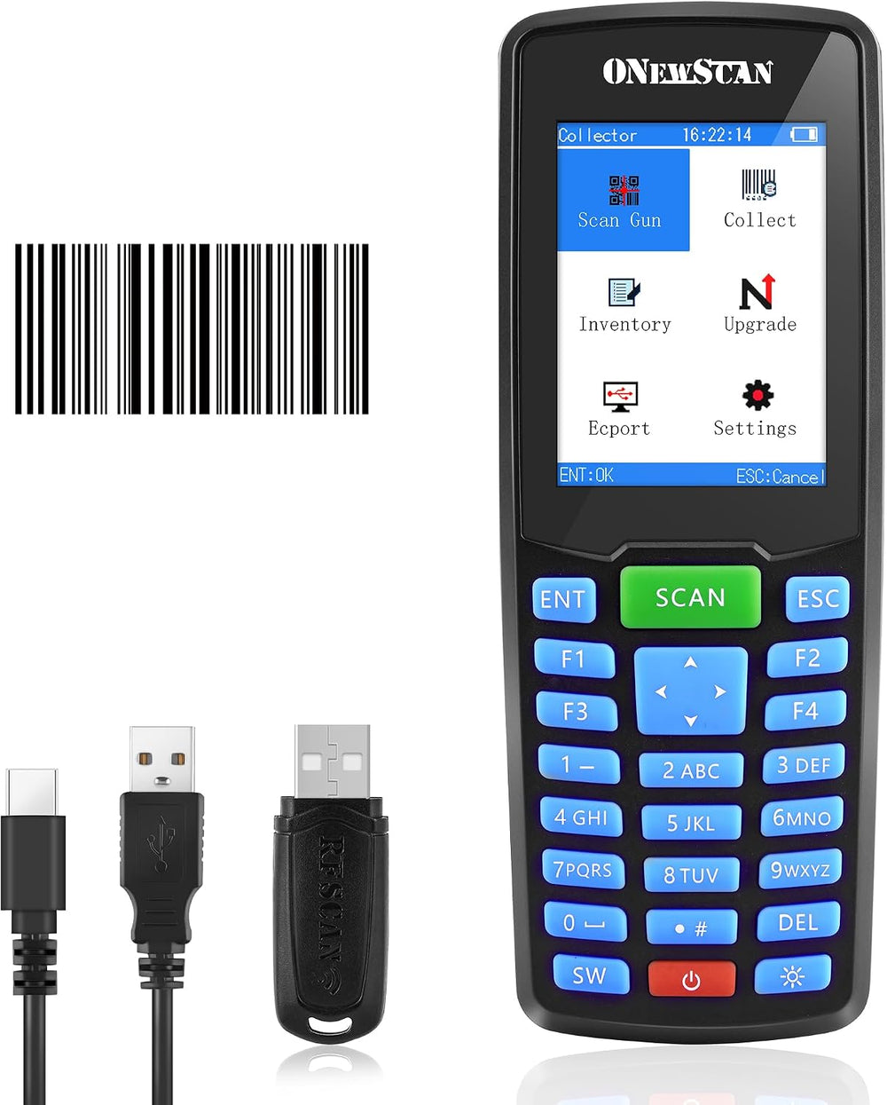 Inventory Scanner, Wireless Barcode Scanner Portable 1D Handheld Bar Code