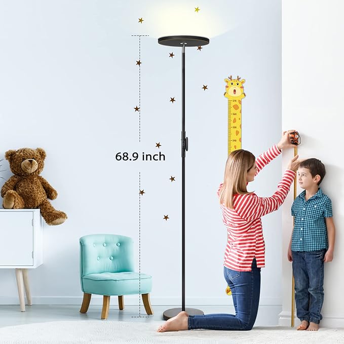JOOFO Floor Lamp, 30W/2400LM Sky LED Modern Torchiere 3 Color Temperatures
