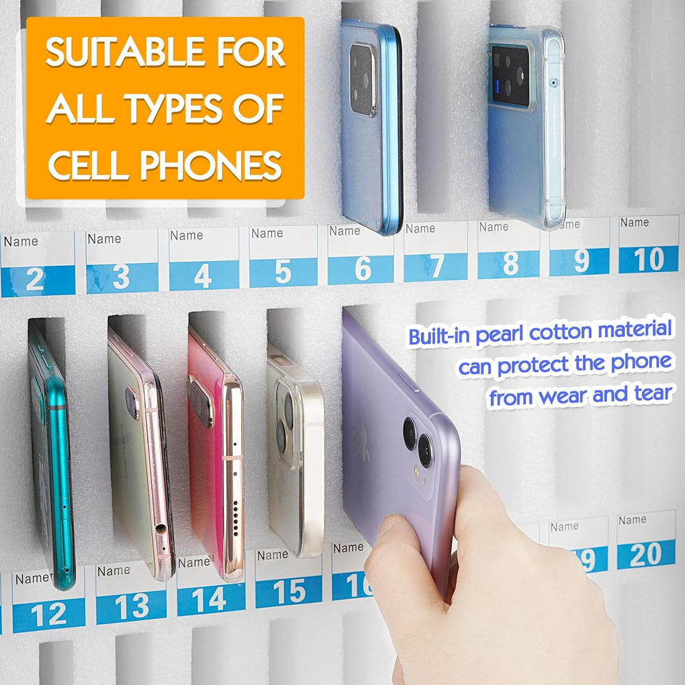 30 Slots Aluminum Alloy Cell Phone Locker, Phone Holder for Classroom