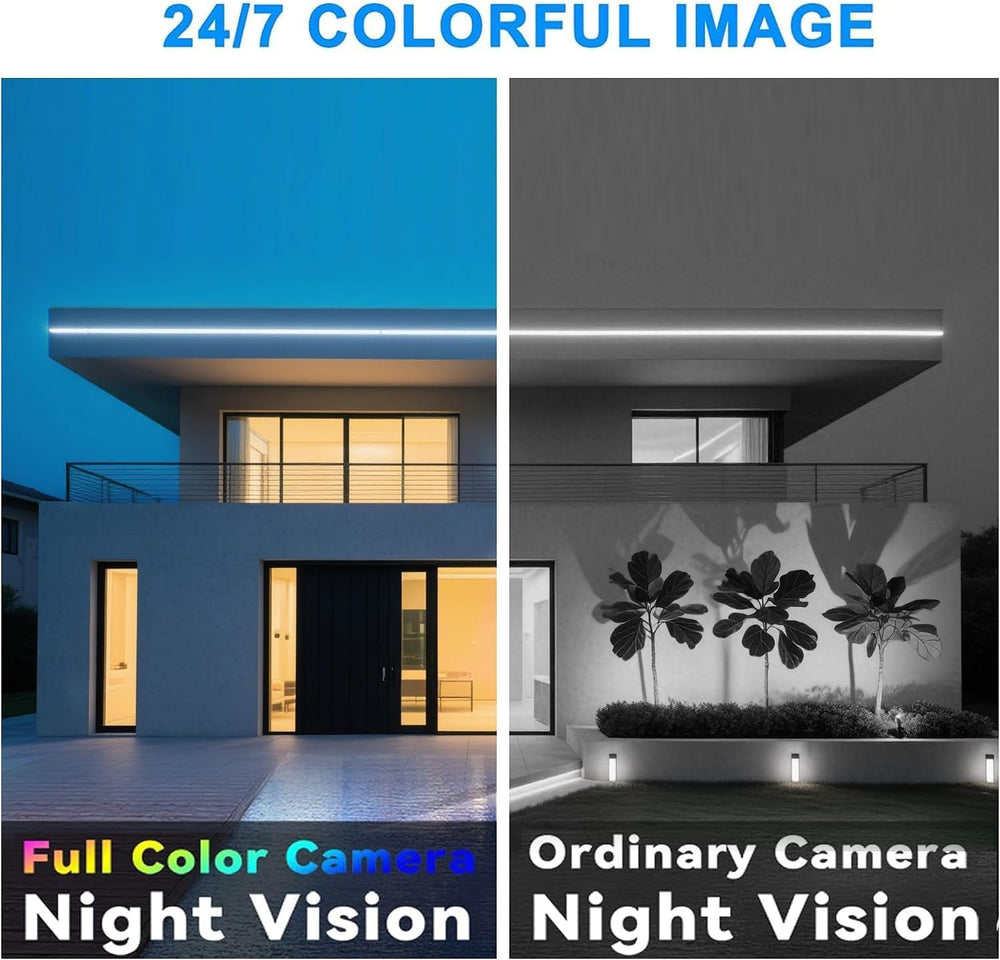 Real HD 8MP 4K PoE IP Full Color Night Vision Security Camera Outdoor, 2.8mm ...