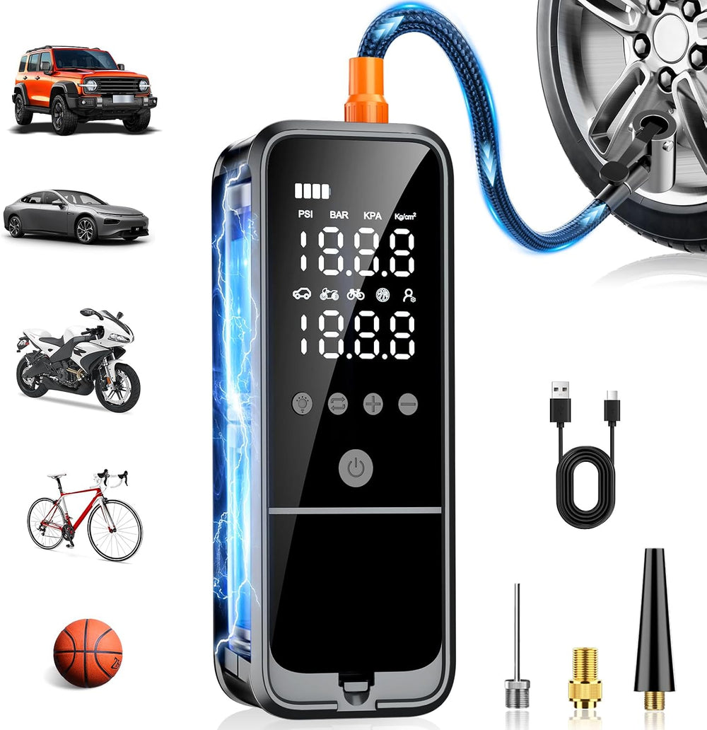 6000mAh Tire Inflator Portable Air Compressor, Air Pump for Car Tires