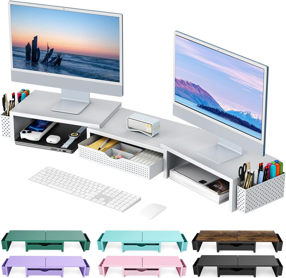 gianotter Dual Monitor Stand Riser, Desk Organizer
