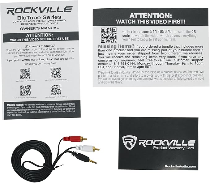 Rockville BluTube SG 70W Home Theater Tube Amplifier Stereo Receiver,