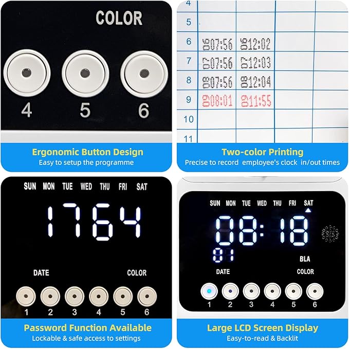 Time Clock with Passcode, Auto-Align Time Clocks (50-Piece)